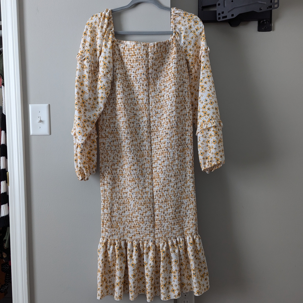 Floral Cream Maternity Dress